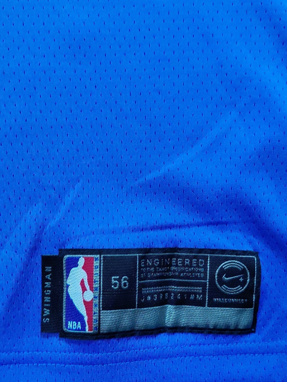 Nike Oklahoma City Blue and Black Basketball Jersey with Orange Trim - Picture 4 of 4